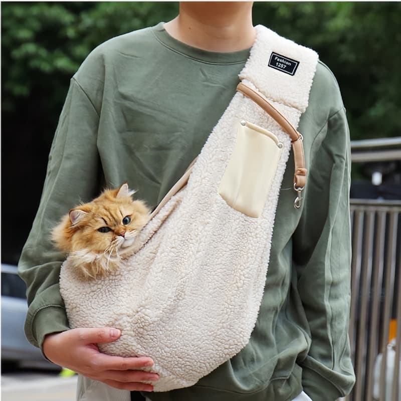 ペット キャリーバッグ 犬用もこもこボアスリングバッグ