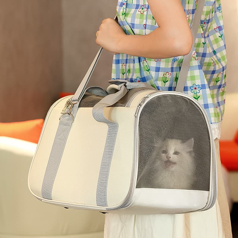 ペット キャリーバッグ 猫用ふわもこ お散歩キャリーバッグ