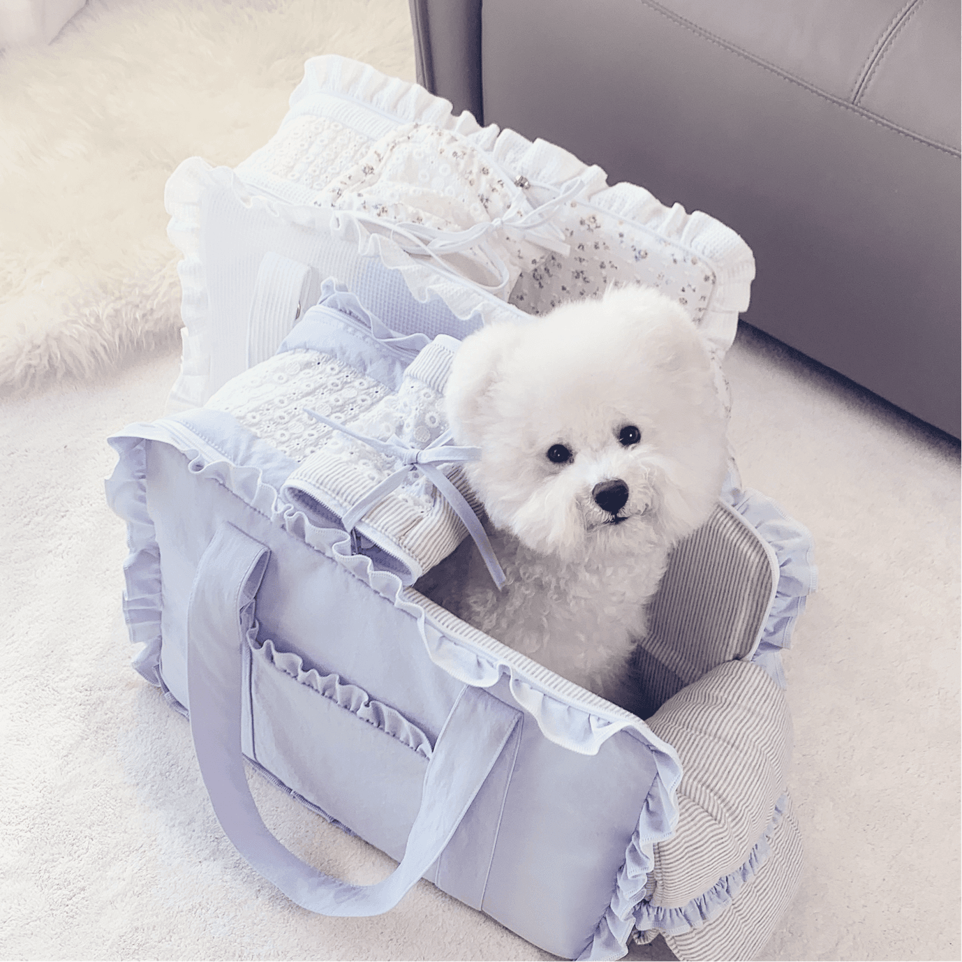 ペット キャリーバッグ 犬用ふりふりレース付き お姫様キャリーバッグ