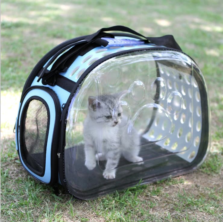 ペット キャリーバッグ 猫用透明ドーム型ペットキャリー宇宙船デザイン