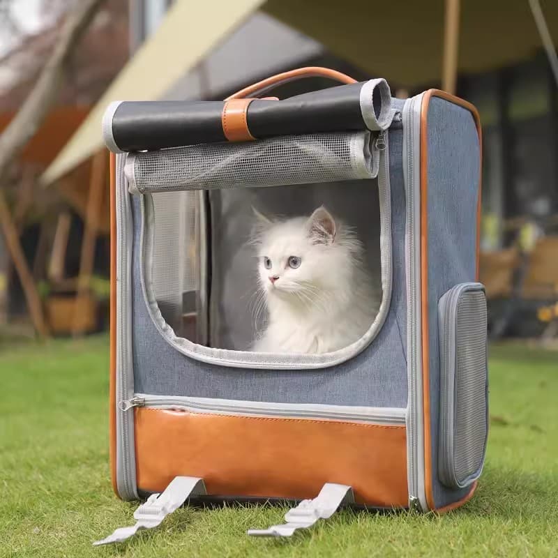 ペット キャリーバッグ 猫用メッシュウィンドウ 背負える通気ペットキャリー