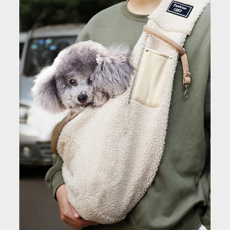 ペット キャリーバッグ 犬用もこもこボアスリングバッグ
