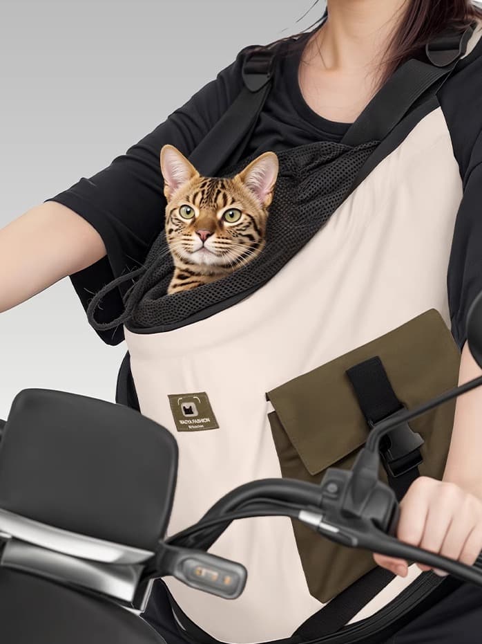 ペット キャリー 猫用快適お出かけポーチ 通気性抜群キャリーバッグ