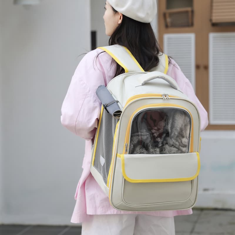 ペット キャリー 猫用窓付き透明リュックキャリー