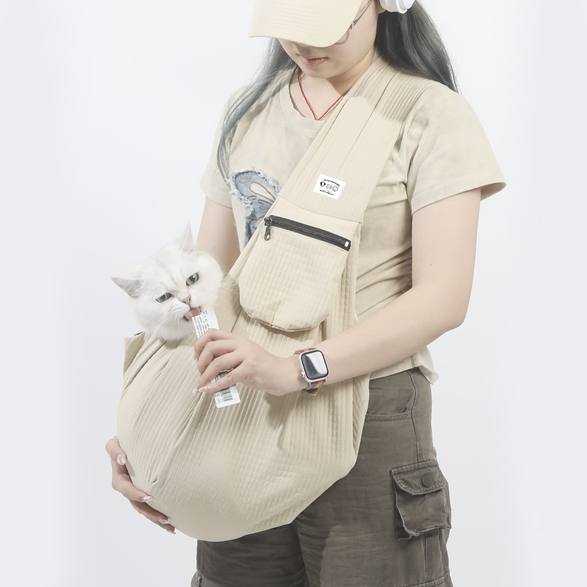ペット キャリー 猫用夏用快適斜め掛けペットスリング