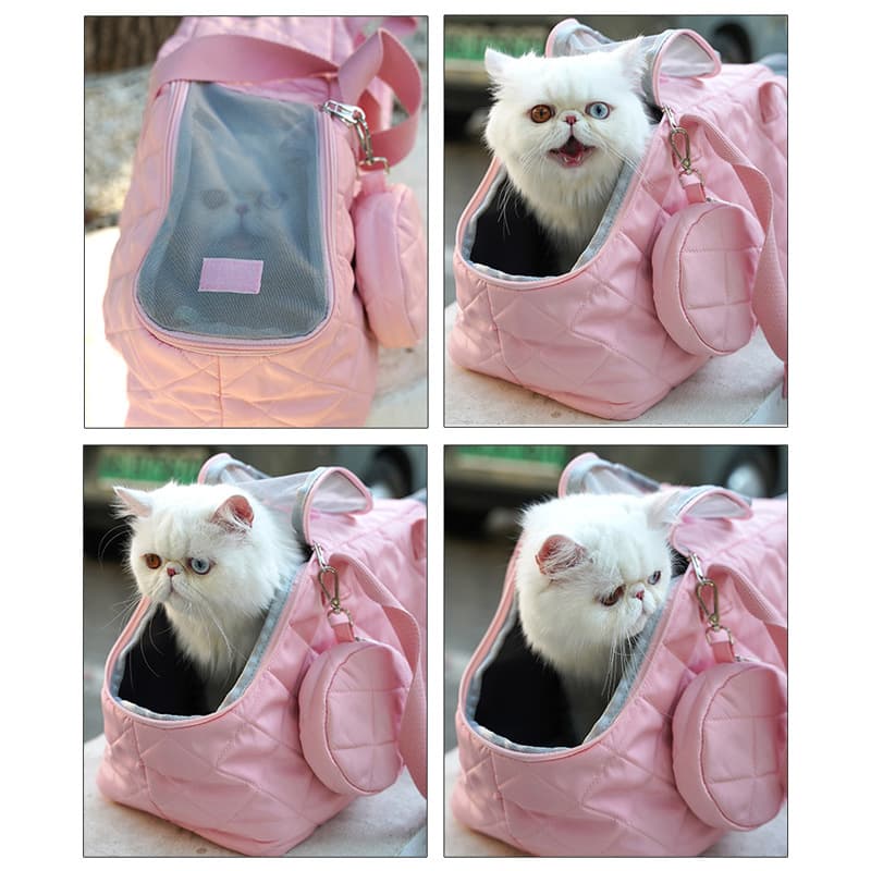 ペット キャリーバッグ 猫用 キルティング ふわもこ お散歩バッグ