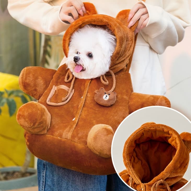 ペット キャリーバッグ 犬用もふもふクマさん ペットキャリー