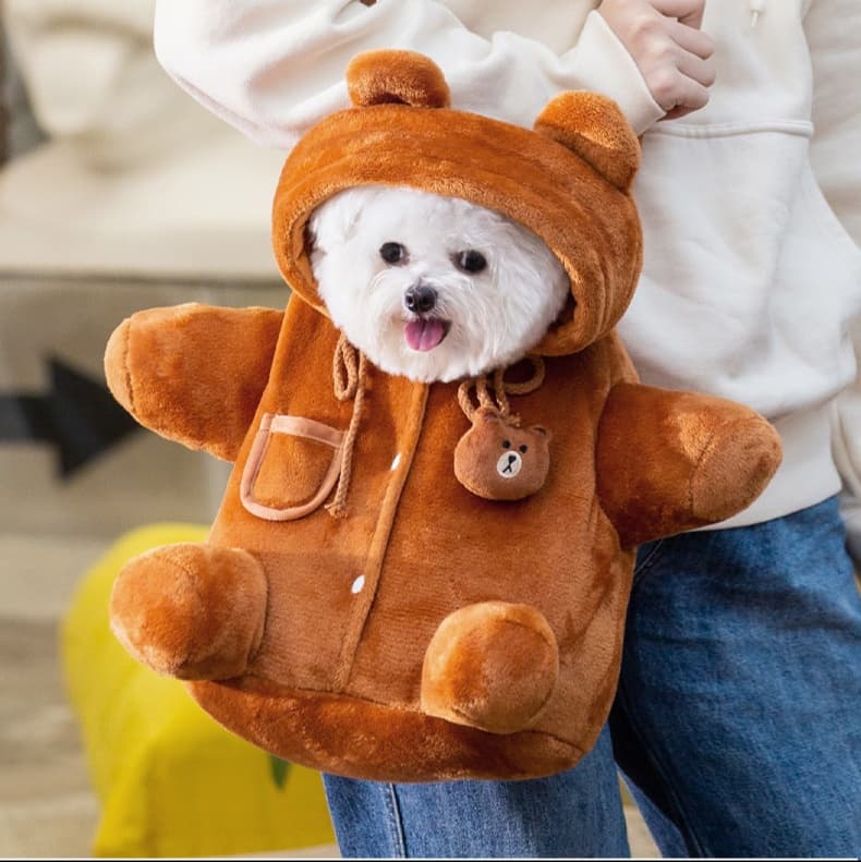 ペット キャリーバッグ 犬用もふもふクマさん ペットキャリー