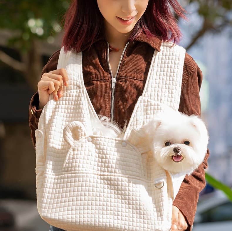 ペット キャリーバッグ 犬用もこもこキルト ペットリュック