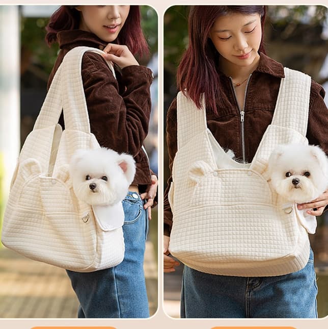 ペット キャリーバッグ 犬用もこもこキルト ペットリュック