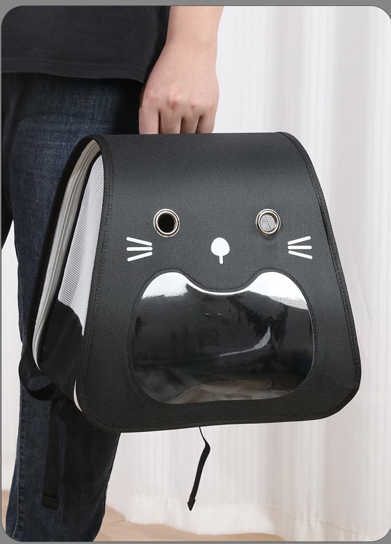 ペット キャリーバッグ 猫用 ネコ顔デザイン 通気性抜群 軽量ペットリュック