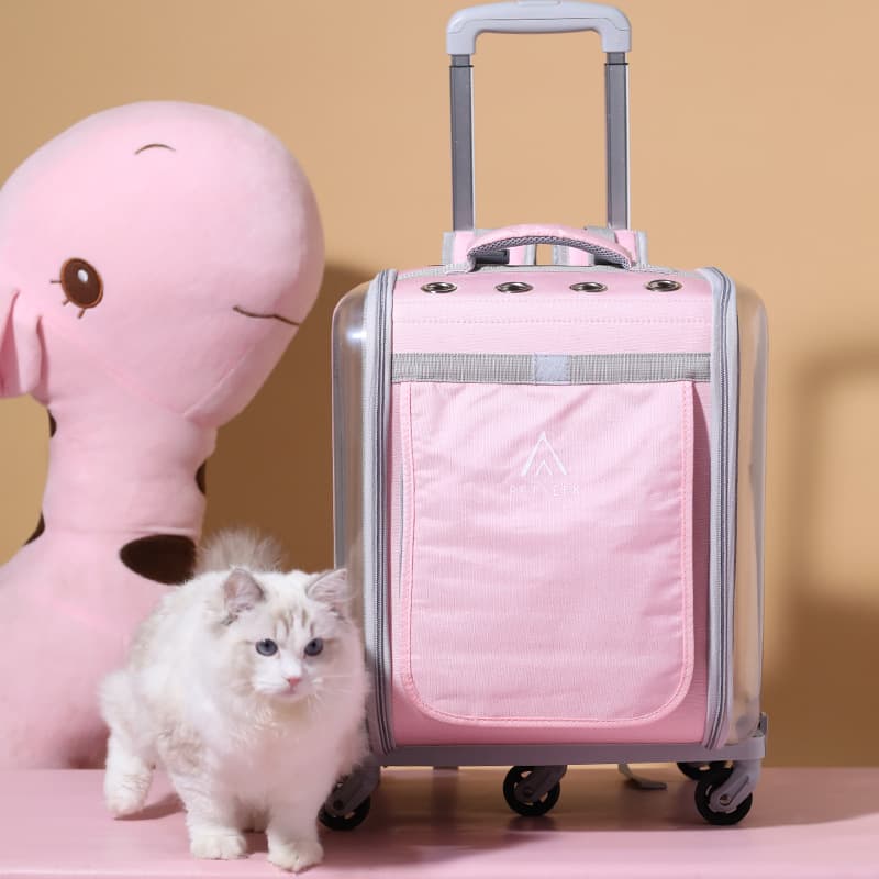 ペット キャリーバッグ 猫用快適お出かけ多機能スーツケース型ペットキャリー